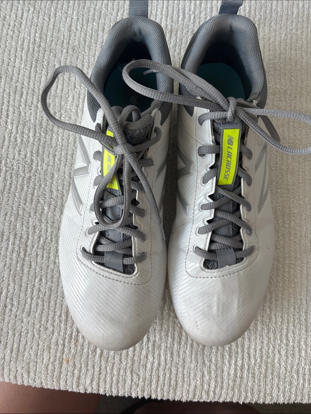 New Balance Burn X LaCross cleats White & Gray Athletic Cleats women sz 10 - Picture 8 of 9
